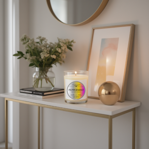 (C)-Nola Viola Cafe- Heaven's Bare Essence Candy Apple Spice Scent Soy Candle