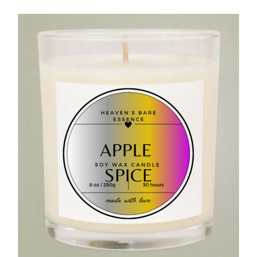 (C)-Nola Viola Cafe- Heaven's Bare Essence Candy Apple Spice Scent Soy Candle